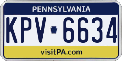 PA license plate KPV6634