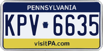 PA license plate KPV6635