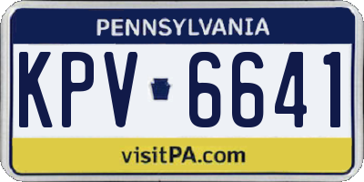 PA license plate KPV6641