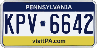 PA license plate KPV6642