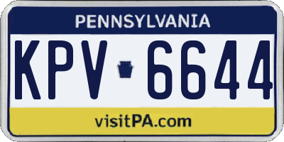 PA license plate KPV6644