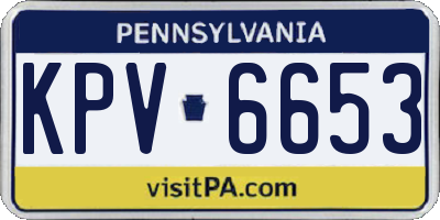 PA license plate KPV6653