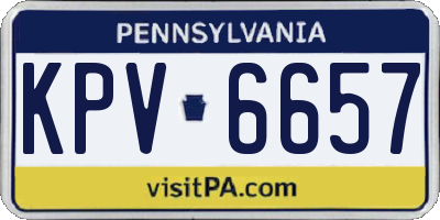 PA license plate KPV6657