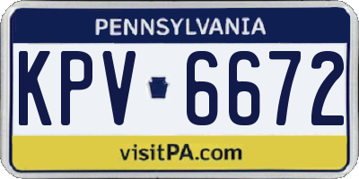 PA license plate KPV6672