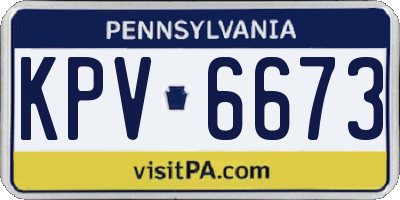 PA license plate KPV6673