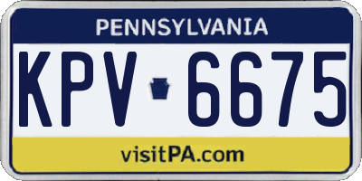 PA license plate KPV6675