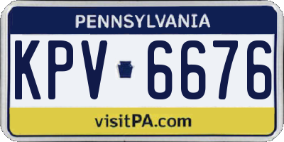 PA license plate KPV6676