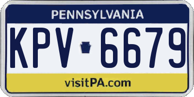 PA license plate KPV6679