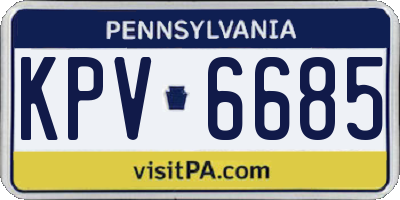 PA license plate KPV6685