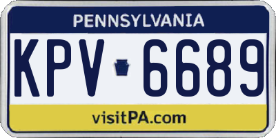 PA license plate KPV6689