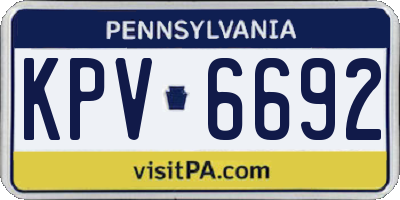 PA license plate KPV6692