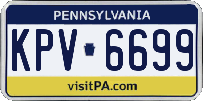 PA license plate KPV6699