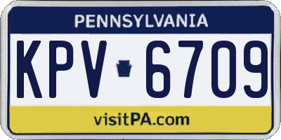 PA license plate KPV6709