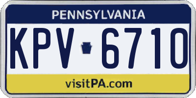 PA license plate KPV6710