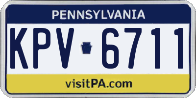 PA license plate KPV6711