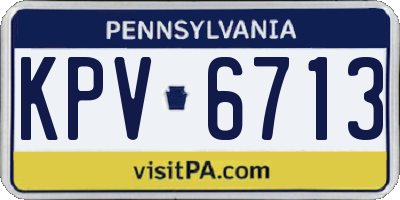 PA license plate KPV6713