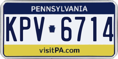 PA license plate KPV6714