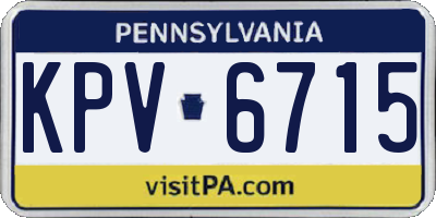 PA license plate KPV6715
