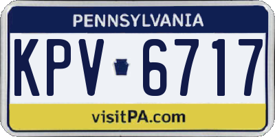 PA license plate KPV6717