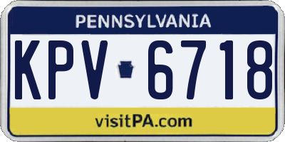 PA license plate KPV6718