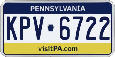 PA license plate KPV6722