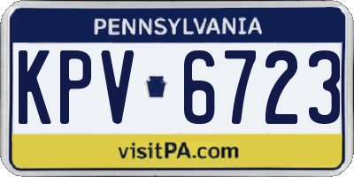 PA license plate KPV6723