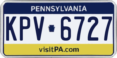 PA license plate KPV6727