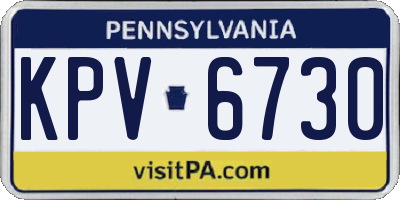 PA license plate KPV6730