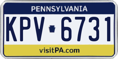 PA license plate KPV6731
