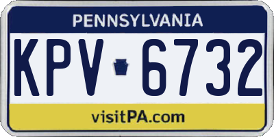 PA license plate KPV6732