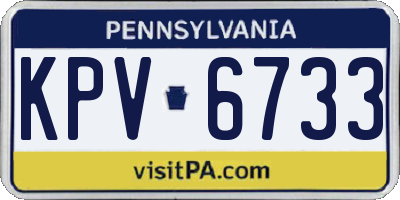 PA license plate KPV6733