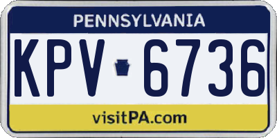 PA license plate KPV6736