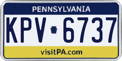 PA license plate KPV6737