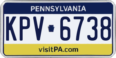 PA license plate KPV6738