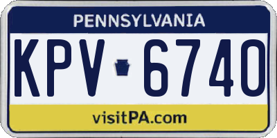 PA license plate KPV6740