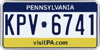 PA license plate KPV6741