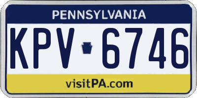 PA license plate KPV6746