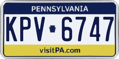 PA license plate KPV6747