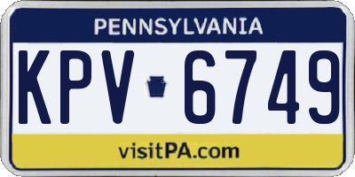 PA license plate KPV6749