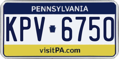 PA license plate KPV6750