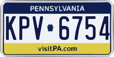 PA license plate KPV6754