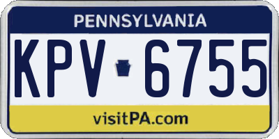 PA license plate KPV6755