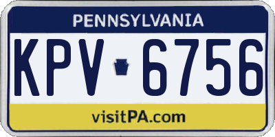 PA license plate KPV6756