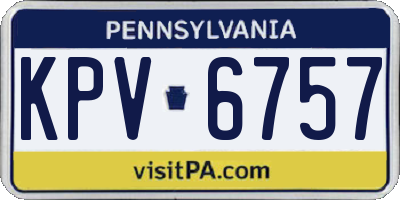PA license plate KPV6757