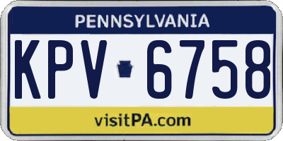 PA license plate KPV6758