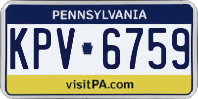 PA license plate KPV6759