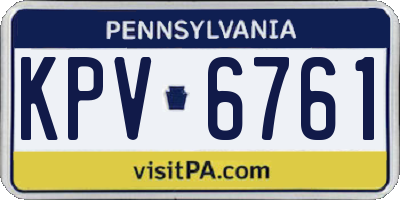 PA license plate KPV6761