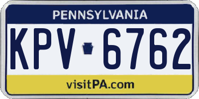 PA license plate KPV6762