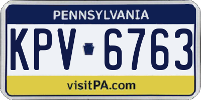PA license plate KPV6763