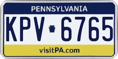 PA license plate KPV6765